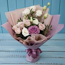 Букет цветов из:  Розы и Лизиантусы в Ахтанизовскую
