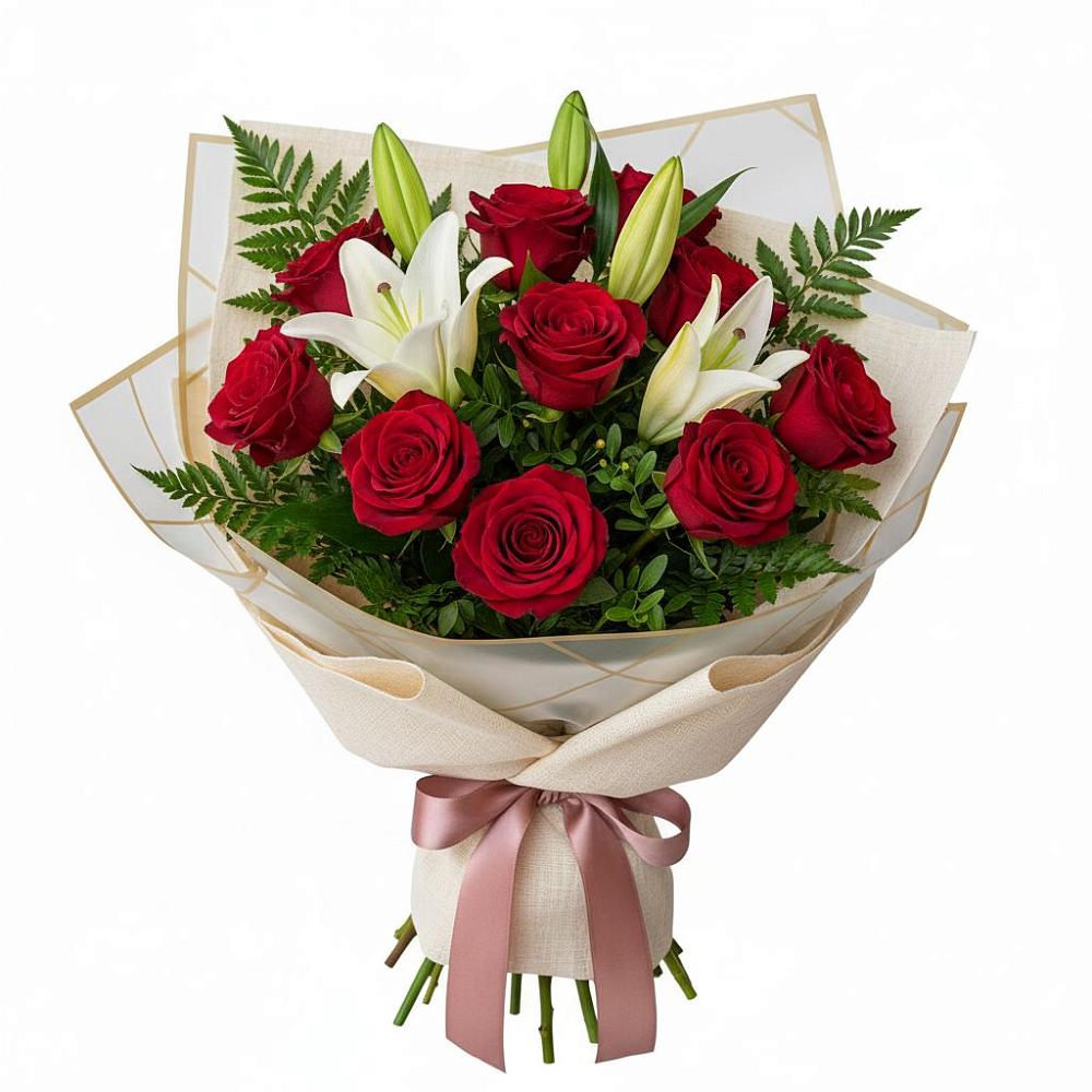 Букет высокая поэзия в Ахтанизовскую Букет цветов из: Лилии и Розы в Ахтанизовскую