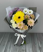 Букет цветов из:  Розы, Герберы и Хризантемы в Ахтанизовскую