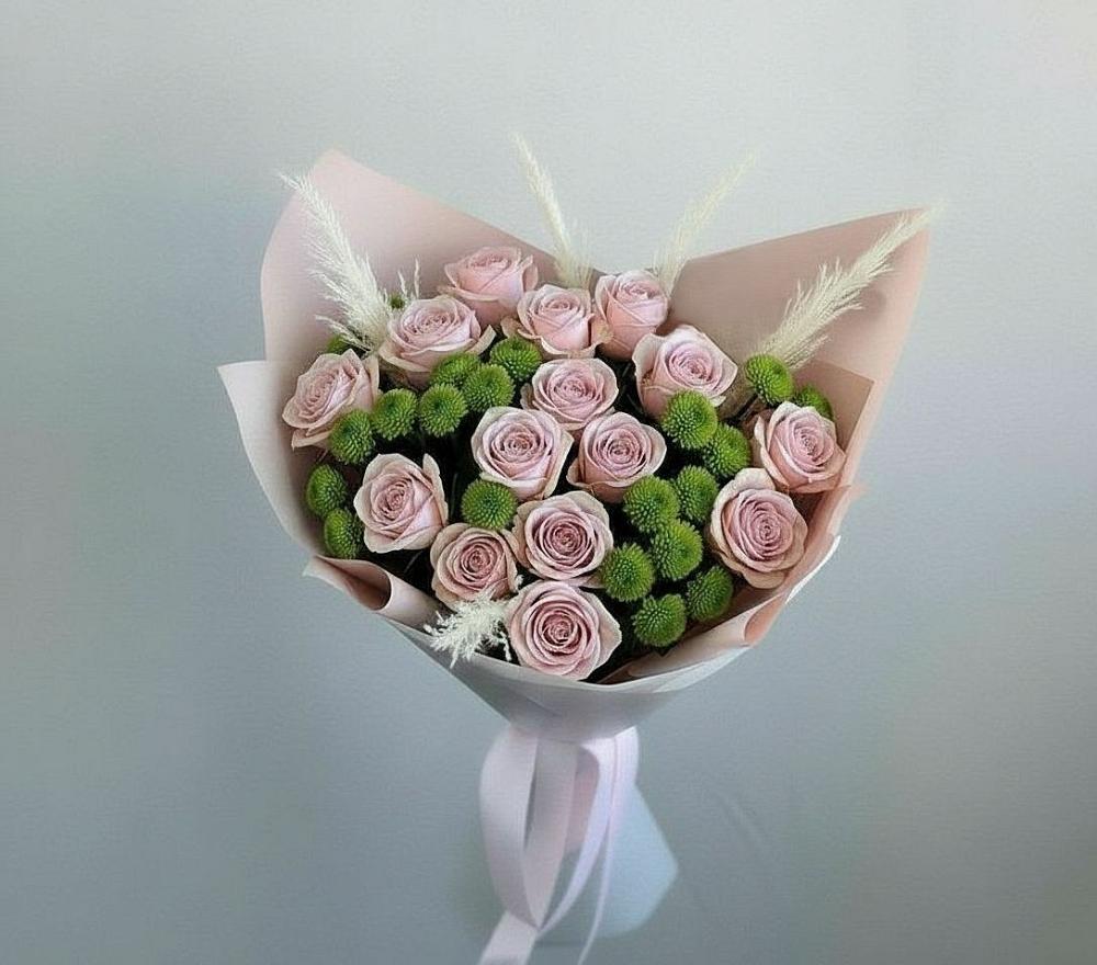 Букет цветов из: Розы и Хризантемы в Ахтанизовскую