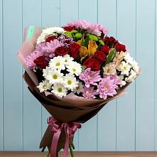 Букет цветов из:  Розы, Хризантемы и Альстромерии #REPLACE_PRED# Ахтанизовскую