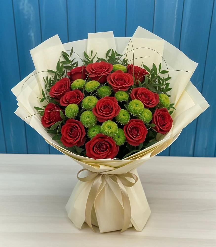 Букет цветов из: Розы и Хризантемы в Ахтанизовскую